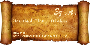 Szentpéteri Aletta névjegykártya