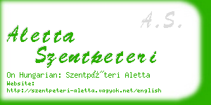 aletta szentpeteri business card